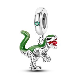 NARMO 925 Sterling Silver Tyrannosaurus Rex Dangle Charm Dinosaur Charms for Bracelets