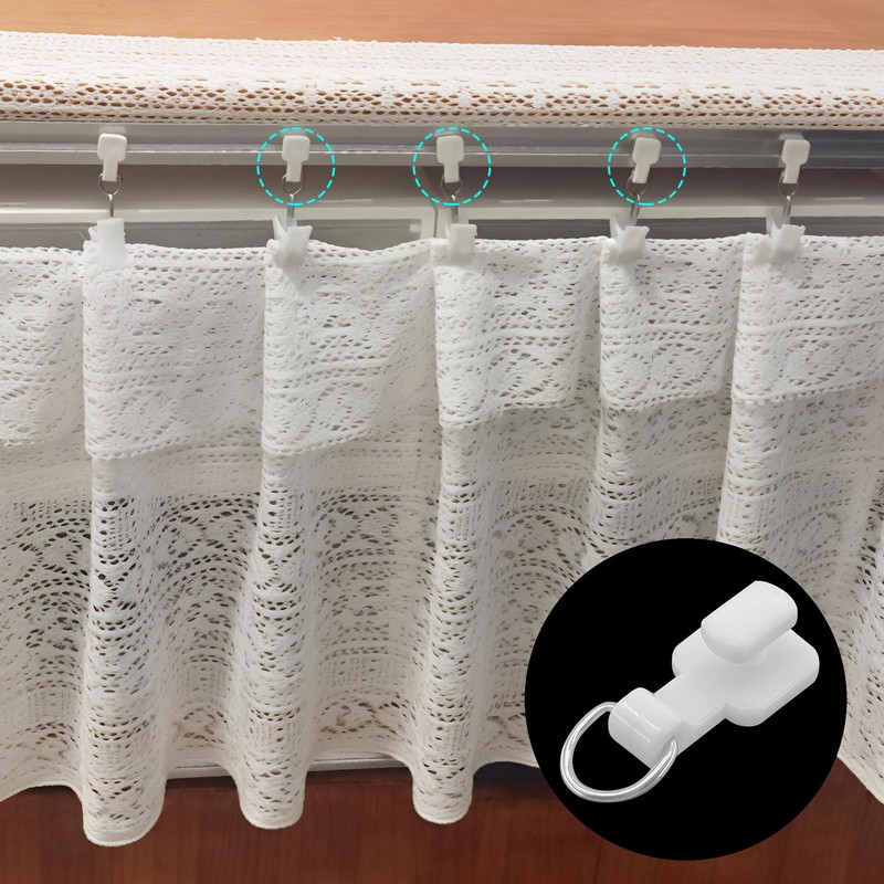100 PCS White Curtain Track Rollers – Side-Mounted Plastic Curtain