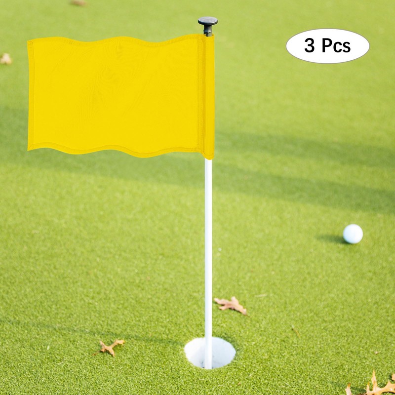 TIXIPEM Golf Flag with Tube Inserted [3pcs] - Nylon Putting