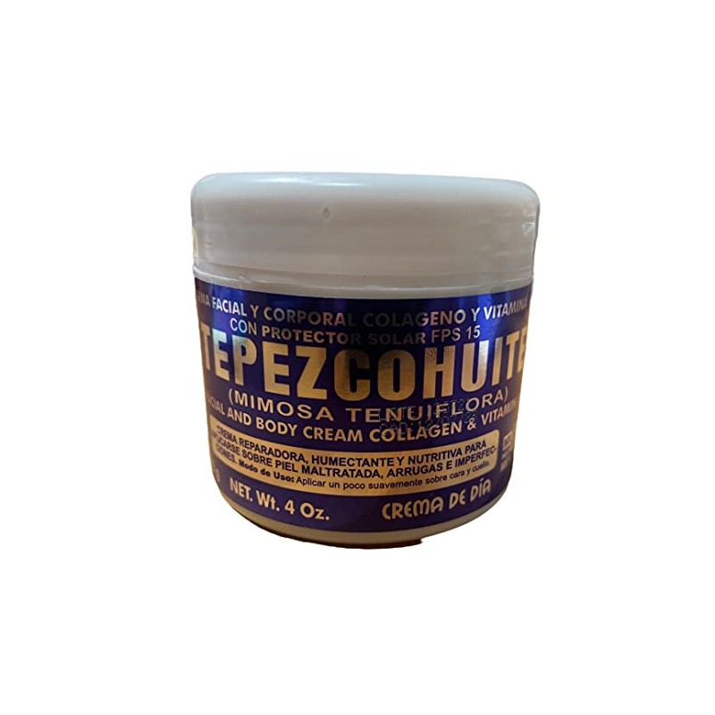 Del Indio Papago Tepezcohuite 120G Crema Piel Colageno Y Vitamina