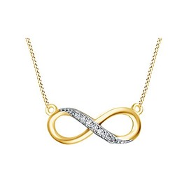 AFFY Small Infinity Numerical Figure 8 Pendant Necklace in 14K Yellow Gold Over Sterling Silver