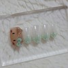 Green Jade Glazed Handmade Nail Tips - Long Ballerina /