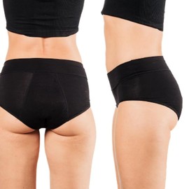 Bambody Period Underwear for Women - Absorbent Maternity & Postpartum Panties w/Silky Smooth & Breathable Fabric -1X, 6 Pack Black