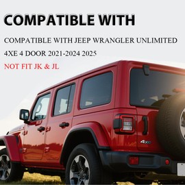 Floor Mats TPE Cargo Liners Compatible with Jeep Wrangler Unlimited 4XE 4 Door 2021-2025 1st & 2nd Row