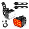 WORKPRO Bike Lights Set [8+13 Modes], Rechargeable Bicycle Light Set