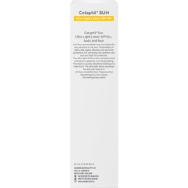 Cetaphil Ultra-Light Sunscreen Lotion SPF 50+ 100ml, Broad Spectrum Sun Protection For Oily Skin, 4 hours water resistant, Suitable Under Make-up, Dermatologist Tested