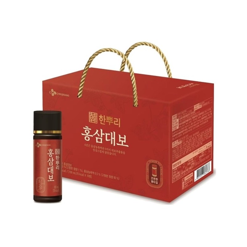 CJ제일제당 한뿌리 홍삼대보 100ML x 10병 CJ CheilJedang Hanpuri Red