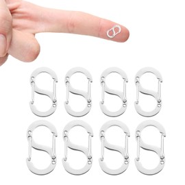 Pack of 8 Stainless Steel Double Bracelet Clasp Double Open Shortener Clasps Stainless Steel S-Lock Bracelet Connection Necklaces Clip Jewellery Making for Jewellery Necklace Clasps