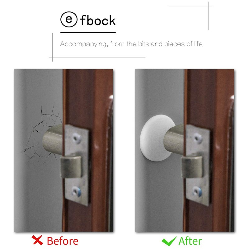 Wall Protectors from Door Knobs-Efbock White Silicone Door Stoppers Wall