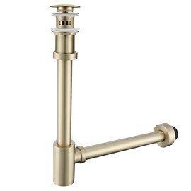 RANDOM Brushed Gold Brass Bottle P Trap Kit with Overflow.RD83888BG-L-S6