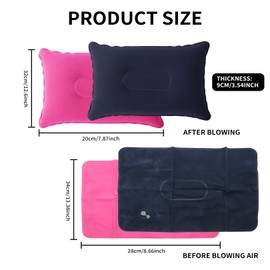 Pack of 2 Inflatable Beach Pillows, Ultralight Pillow, Camping Travel Pillow, Inflatable Beach Pillow, Air Cushion, Neck Pillow, Inflatable Pillow, Camping Pillow for Outdoor Travel, Camping, Hiking