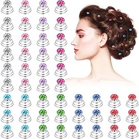 48 Clips de Espirales de Diamantes de Imitación Espiral de Metal de Cristal Brillante Nupcial de Boda Horquilla Torcida Bobinas de Giros de Pelo en Espiral Pinza de Cabello Accesorio de Pelo