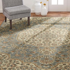 Home Dynamix Royalty Medallion Traditional Area Rug, Blue/Ivory, 5'2"x7'2"