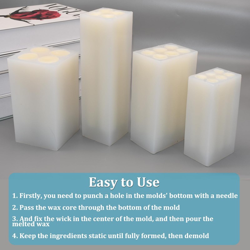 6-Cavity Long Cylinder Mold for Candle Making, 6 Holes Cylinder