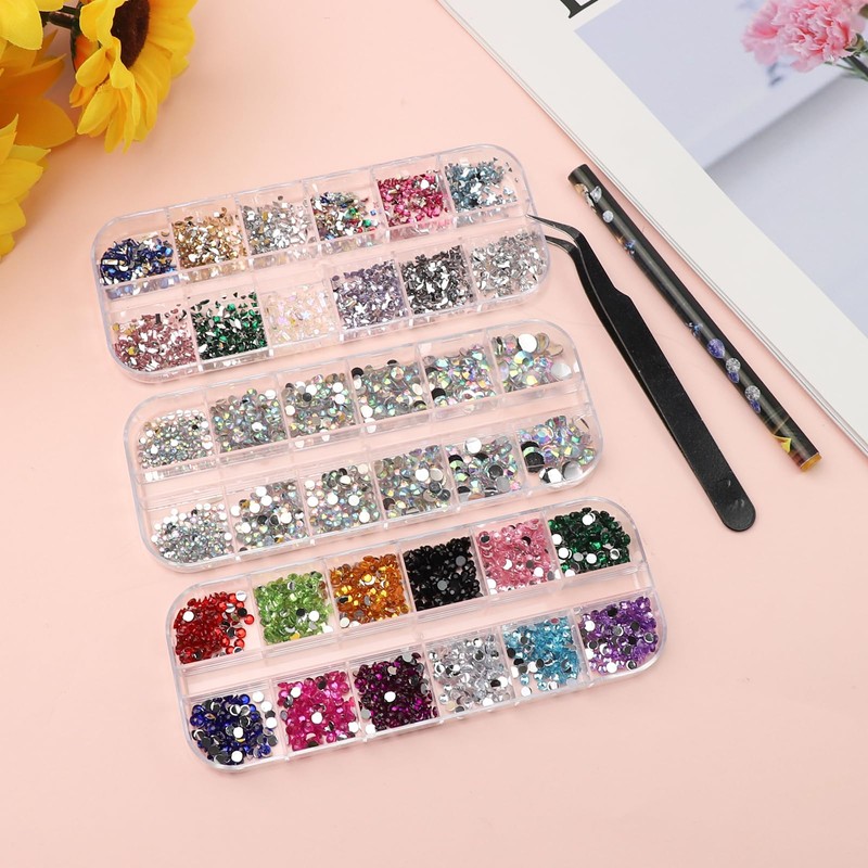 Molirex Rhinestones Flat Back Nail Gems Crystal Art Rhinestones Bedazzling