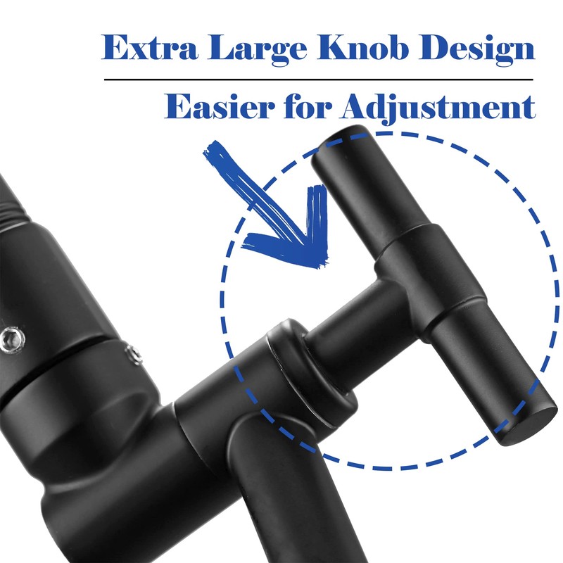 Matte Black Shower Head Extension - 13'' Adjustable Arm for