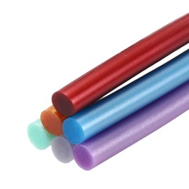 sourcing map 6pcs Full Size Hot Glue Sticks 0.28-inchx4-inch Large Glue Sticks, 100 x 7mm Metallic 6 Colors