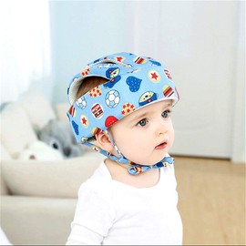 Toddler Safety Hat Kids Anti-Fall Head Protection Hat Anti-Collision Protective Cap Cute Cartoon Breathable Head Guard Adjustable Head Protector for Children (6-36 Months)