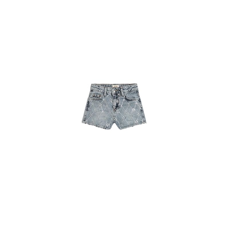 Koton Girls's Extra Mini Slim Cut Gleamy Embroidered Cotton Shorts,