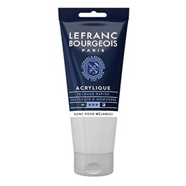 Lefranc & Bourgeois 300395 Fine Aycrl Paint 80ml Tube Homogeneous Texture, Highly Pigmented, Good Coverage, Creamy, Mischweiss