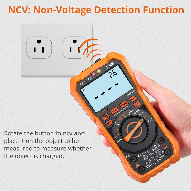 Proster Multimeter - TRMS 9999 Counts Digital Multimeter Auto Ranging