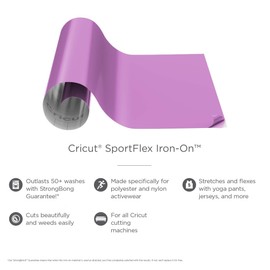 Cricut SportFlex Iron On Vinyl, DIY Supplies, 11.8” x 24” HTV Roll - Lilac