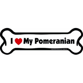 Imagine This Bone Car Magnet, I Love My Pomeranian, 2-Inch by 7-Inch