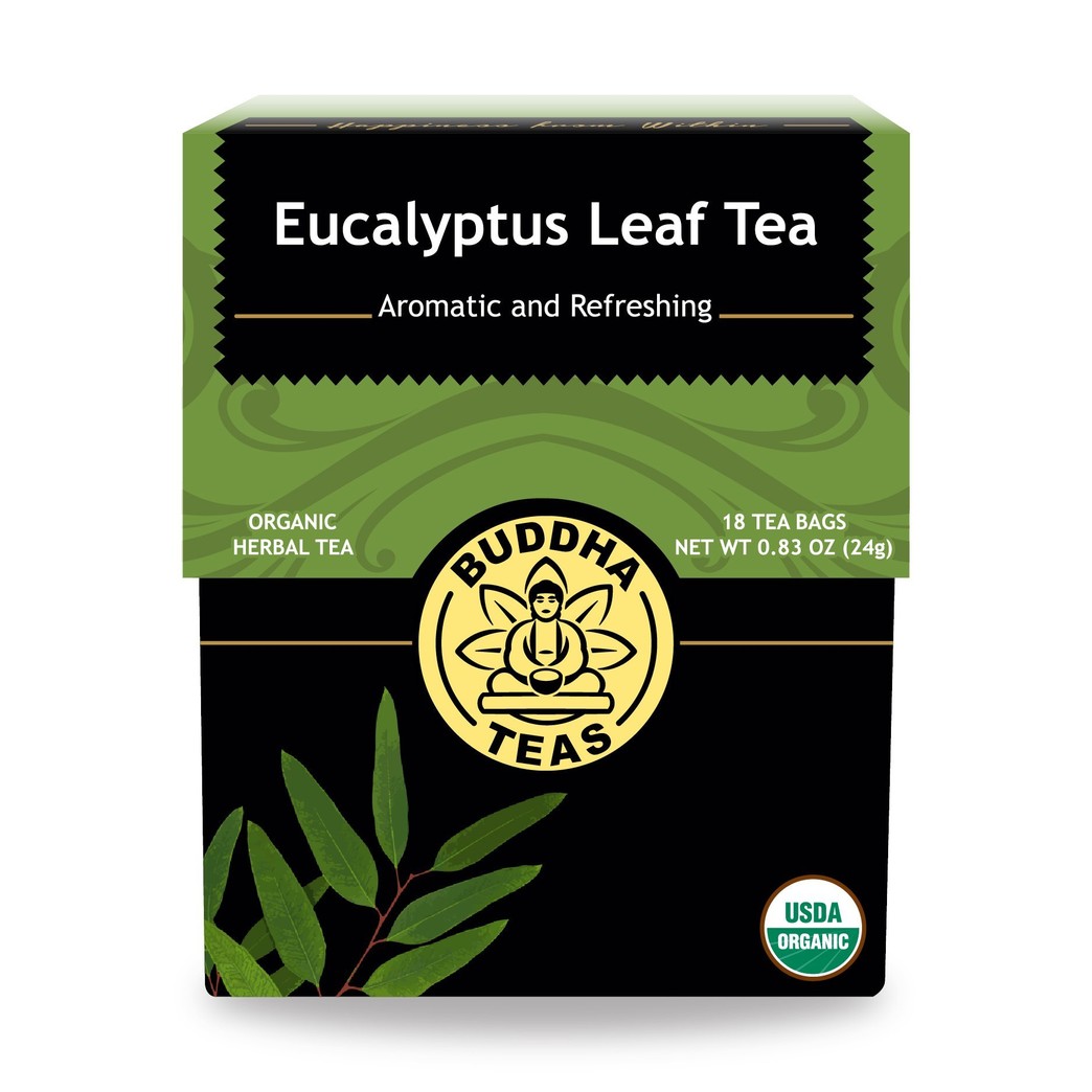 Organic Eucalyptus Tea - Kosher, Caffeine-Free, GMO-Free - 18 Bleach-Free Tea Bags