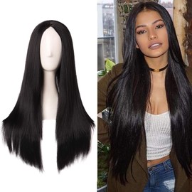 YINZZTRY Black Long Straight Wig for Women, Long Black Straight Wig, Long Straight Synthetic Wigs, Wig Black Long Straight Wig for Women, for Cosplay, Costume Party, Carnival