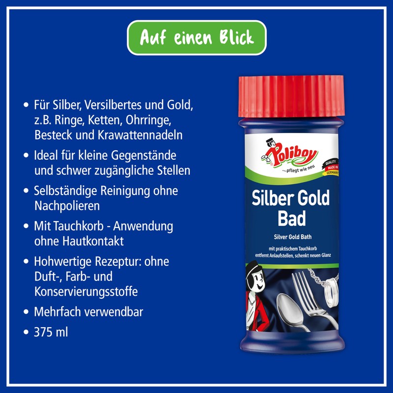 Poliboy various cleaning and care products for silver products, including