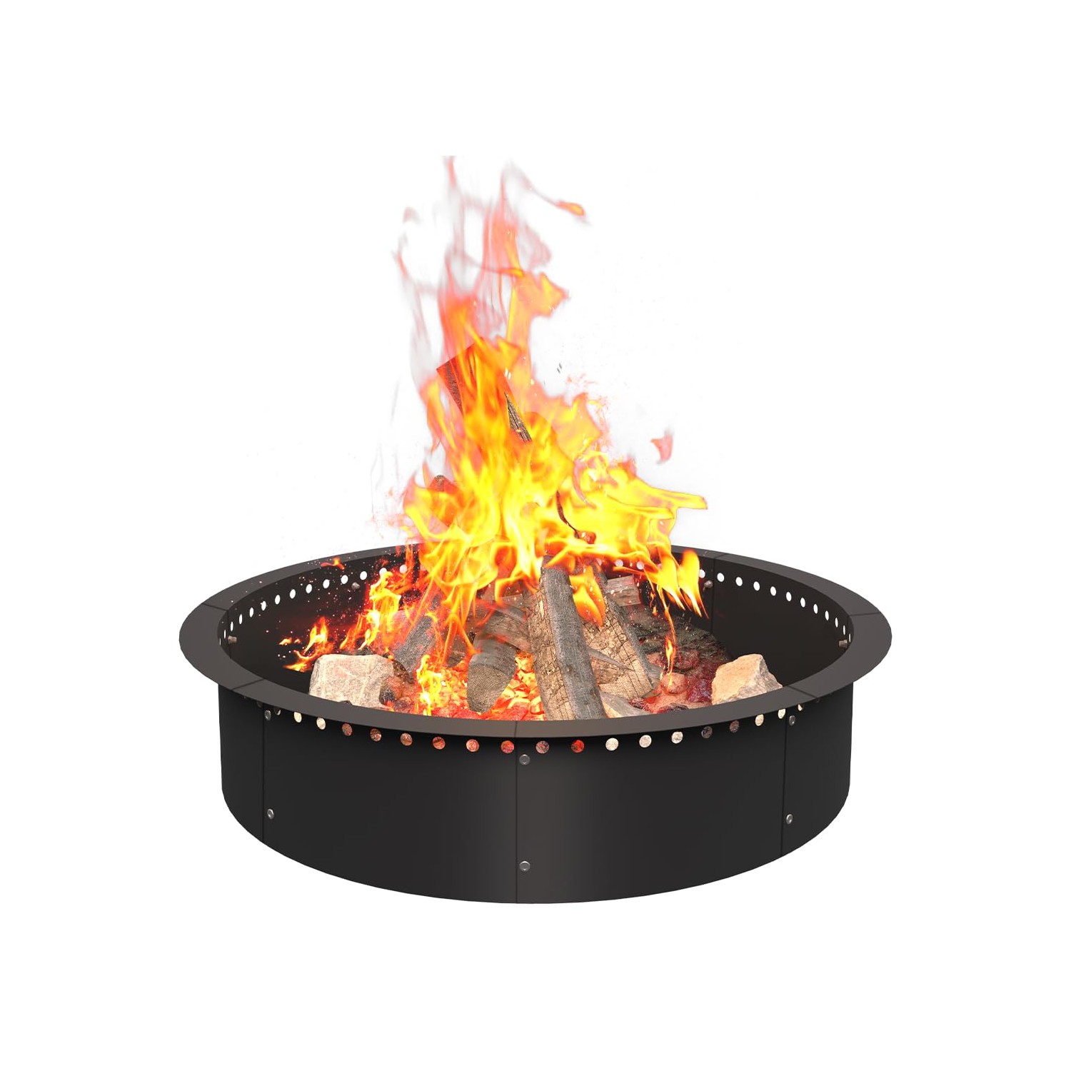AnBaiMei 36 Inch Smokeless Fire Pit Ring Insert Outdoor, Heavy Duty ...
