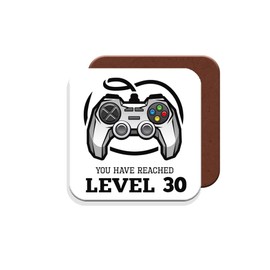 30th Birthday Gift - Coaster - Gamer Level 30 - Giftset - Made by MUGGZ in The UK