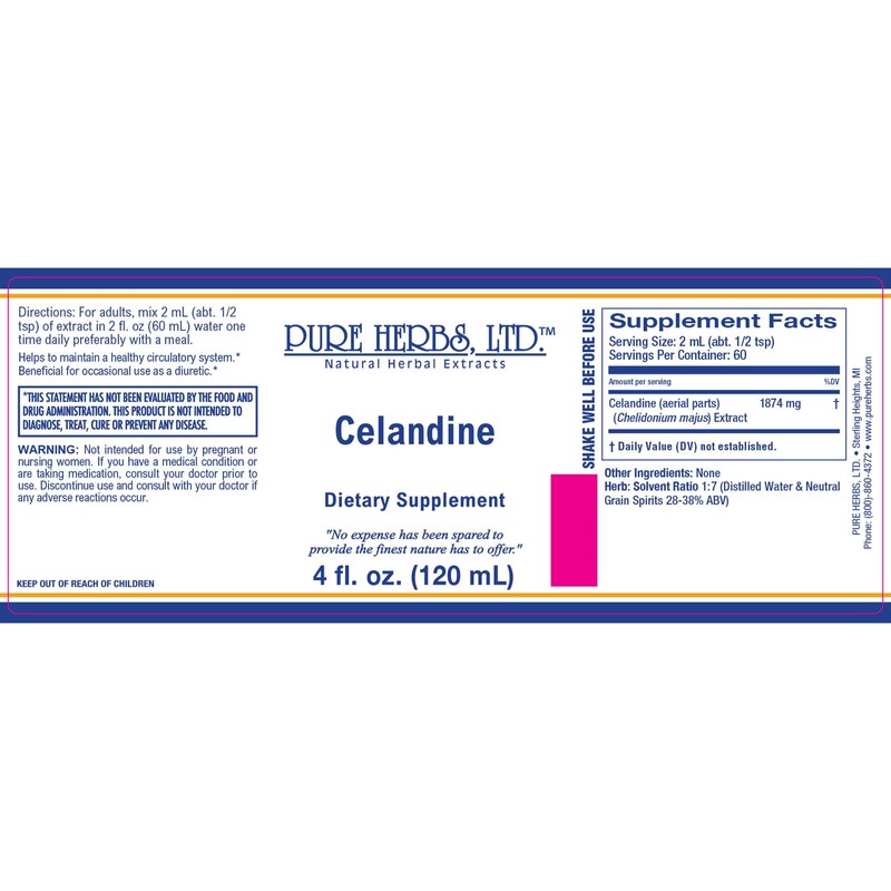 Pure Herbs: Celandine - 4 oz.