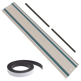Barlezy 55" Track Saw Guide Rail Joining Set for Makita or Festool Includes 1x55 Inch Extruded Rail, 2 Pcs Connectors and 1 Pcs Anti Slip Rubber Strip