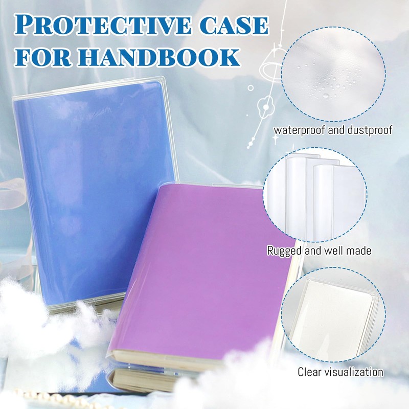 3PCS Clear Book Cover, A6 Notebook Cover, Clear Plastic Sleeves