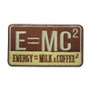 E=MC2 Energy Milk Coffee Patch, Coffee Lover Patch, Funky Patch