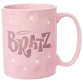 Silver Buffalo Bratz Logo and Sparks Wax Resist 17oz Ceramic Pottery Mug
