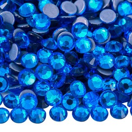 Blinginbox Hotfix Rhinestones, 288pcs Flatback Crystal Rhinestones for Crafts Clothes DIY Decoration,Capri Blue, SS30, 6.3-6.5mm