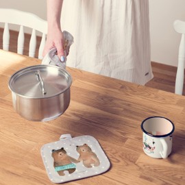 Mr. & Mrs. Panda Set of 2 Pot Holders Bear Girlfriend – Gift, Bear Girlfriend Best Friend Love Token of Love in Love Buddy Oven Glove Teddy Trivet Teddy Bear Pot Holder Set