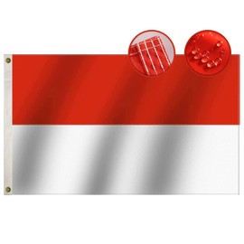 Premium Indonesia Flag 3x5 Ft Large, Both Sides Longest Lasting Oxford Nylon 210D | Quadruple Stitched Fly Ends| Indonesian National Flags 90x150cm House Decoration Banner