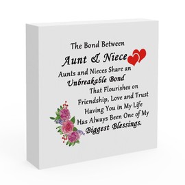 Aunt Gifts from Niece Wood Sign Desk Decor for Home Office Mothers Day Gifts for Aunt Thank You Appreciation Gift for Auntie Best Aunty Gift for Birthday Christmas Valentine Day Present for Auntie
