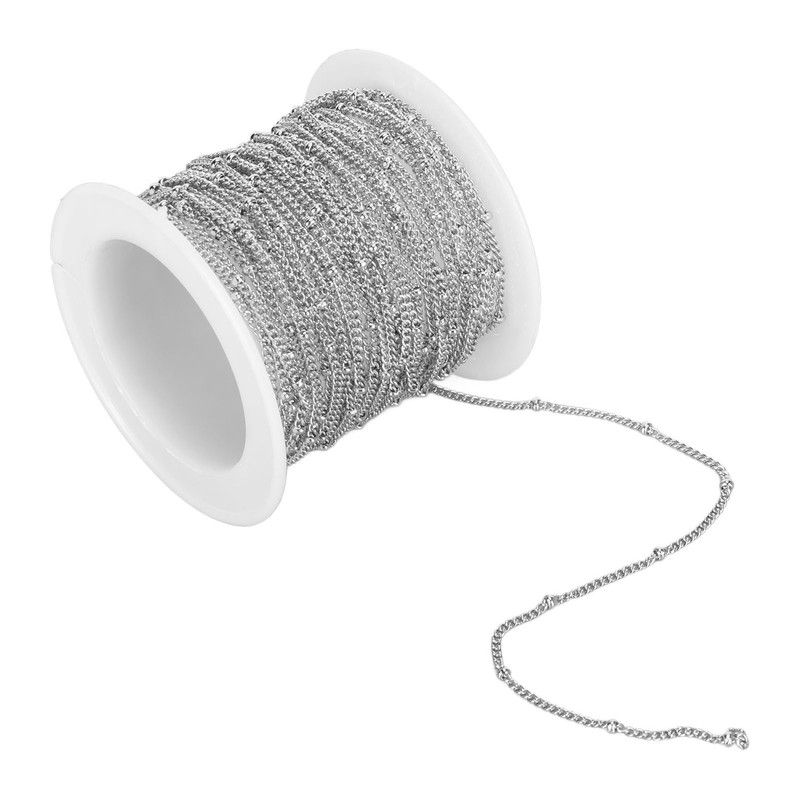19.6 Feet Bead Chain Stainless Steel Jewelry Making DIY Link