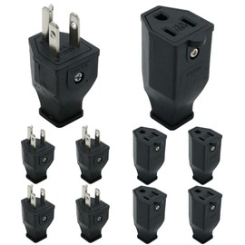 EATAKWARD 5Pcs Extension Cord Ends, 125V 15A 2 Pole 3 Wire Male Straight Blade Plug, End Straight Blade Plug for Residential Commercial and Industrial Applications