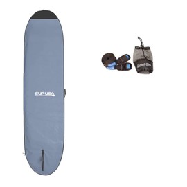 12' Premium SUP USA Paddleboard Bag - SUP Cover, Carrying Bag, Protector (11’ and 12’ Gray) - Paddle Board SUP Protection - (12’ Gray Bag and Roof Straps)