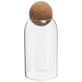 PATIKIL 1200ml/40oz Glass Storage Container with Ball Cork, Kitchen Glass Jar Candy Jars Decorative Glass Canister for Nuts Sugar Coffee Beans (20x9cm)