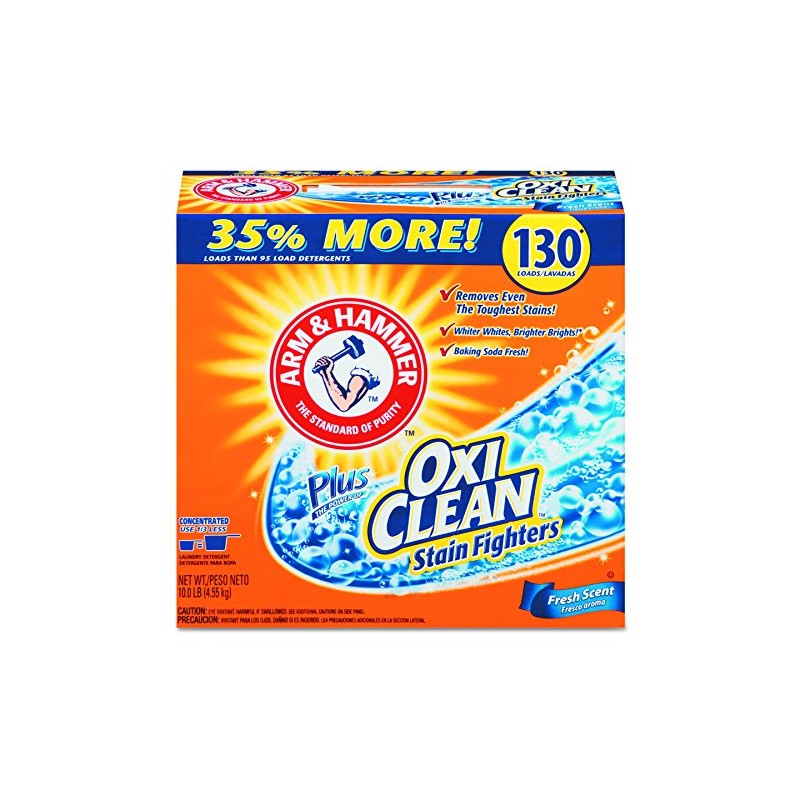Arm Hammer Plus OxiClean Powder Laundry Detergent, Fresh Scent, 130