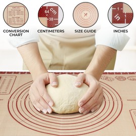 Zulay Kitchen 2-Pack Silicone Baking Mat Sheet - Reusable Silicone Baking Sheet - Easy & Convenient Nonstick Baking Supplies - Silicone Mats for Baking - Baking Mat For Oven - 16.5"x11.6" (Light Red)