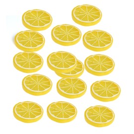 YIKANGHENG 15 Pcs 2 Inch Yellow Artificial Lifelike Lemon Peels for Home and Party Decoration (Yellow Lemon Block, 15)