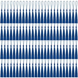 100 Pcs Bookmark Tassels for Crafts Keychain Graduation - Bookmark Tassels for Crafts,Key Chain Tassels for Jewelry Making,Mini Tassels for Graduation,Book Marks(Blue)