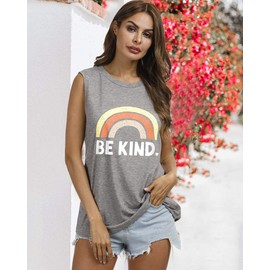 IRISGOD Womens Tank Tops Loose Fit Summer Cute Graphic Sleeveless Shirts Workout Basic Tunic